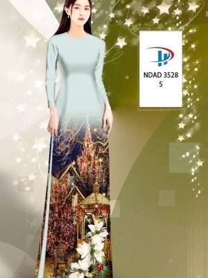 Vải Áo Dài Phong Cảnh Giáng Sinh AD NDAD3528 33
